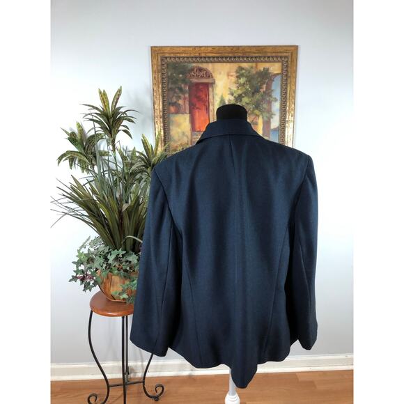 Evan-Picone Woman Plus 22W Jacket 4 Pockets Lapel Notch Collar Blue Long Sleeve - Picture 3 of 11